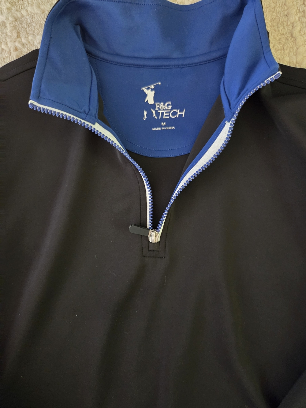 Fairway & Greene Black Lightweight Shirt Jacket with Blue Trim